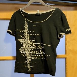 Moschino Black Graphic Short Sleeve Tee